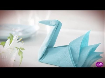 Pliage de serviette en papier - Le cygne - Labelleadresse.com