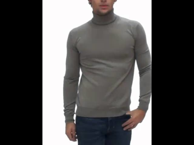 Pull col roulé Homme CK taupe MK404-123
