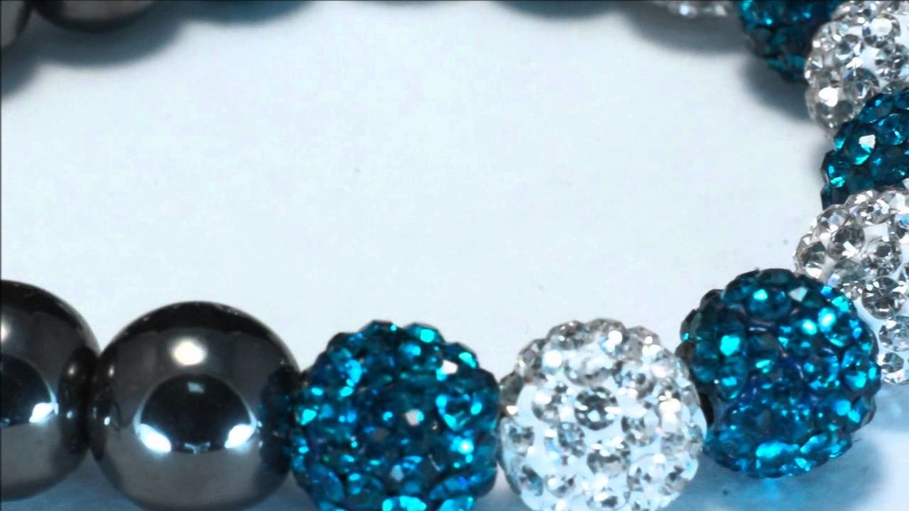 Cheeky Genie Turquoise & Silver 11 Ball Shamballa Bracelet