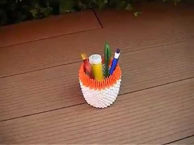 Origami 3D pot à crayon