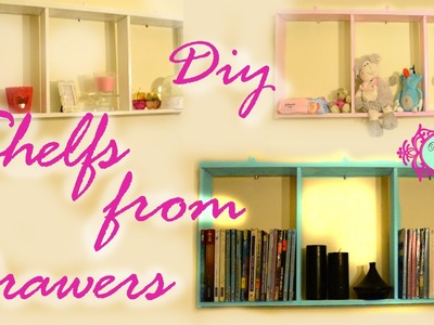 Diy: make a shelf from an old drawer. عمل رفوف بواسطة درج قديم