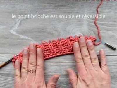 Brioche stitch knitted flat - côte anglaise  à plat