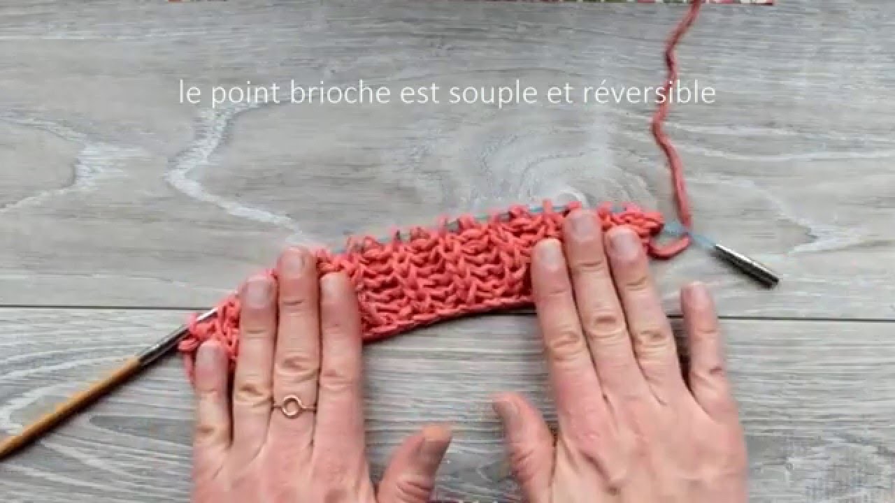 Brioche stitch knitted flat - côte anglaise  à plat