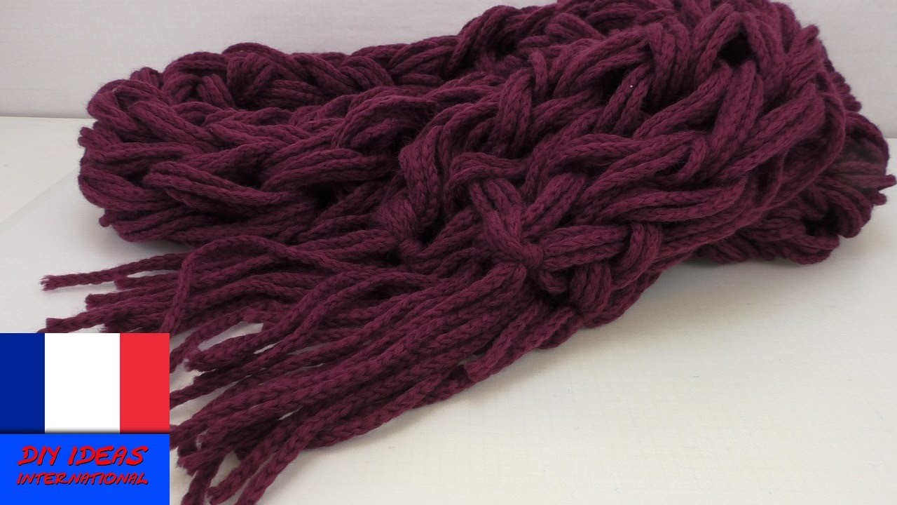 Ajouter des franges à votre écharpe - Echarpe nouée à la main avec franges en laine