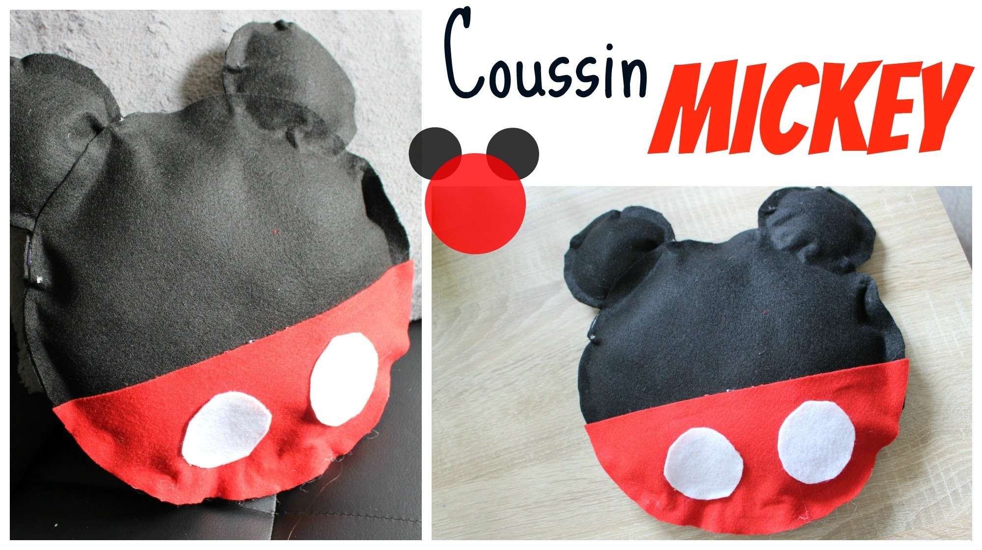 DIY : Coussin Mickey sans couture. Mickey Mouse Pillow no sew