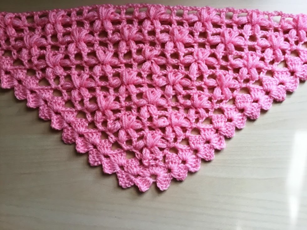 Crochet Châle fleurs puff très facile. Shawl crochet flowers puff