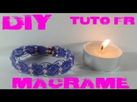 DIY - Tuto FR. Bracelet losanges perlés en macramé