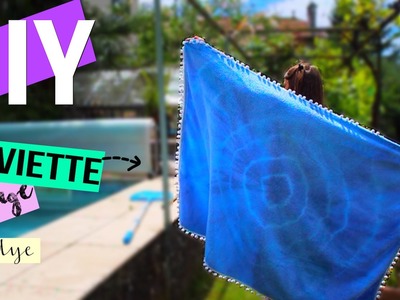 DIY┋SERVIETTE DE PLAGE TIE & DYE A POMPONS _ beach towel tassel, DIY Français