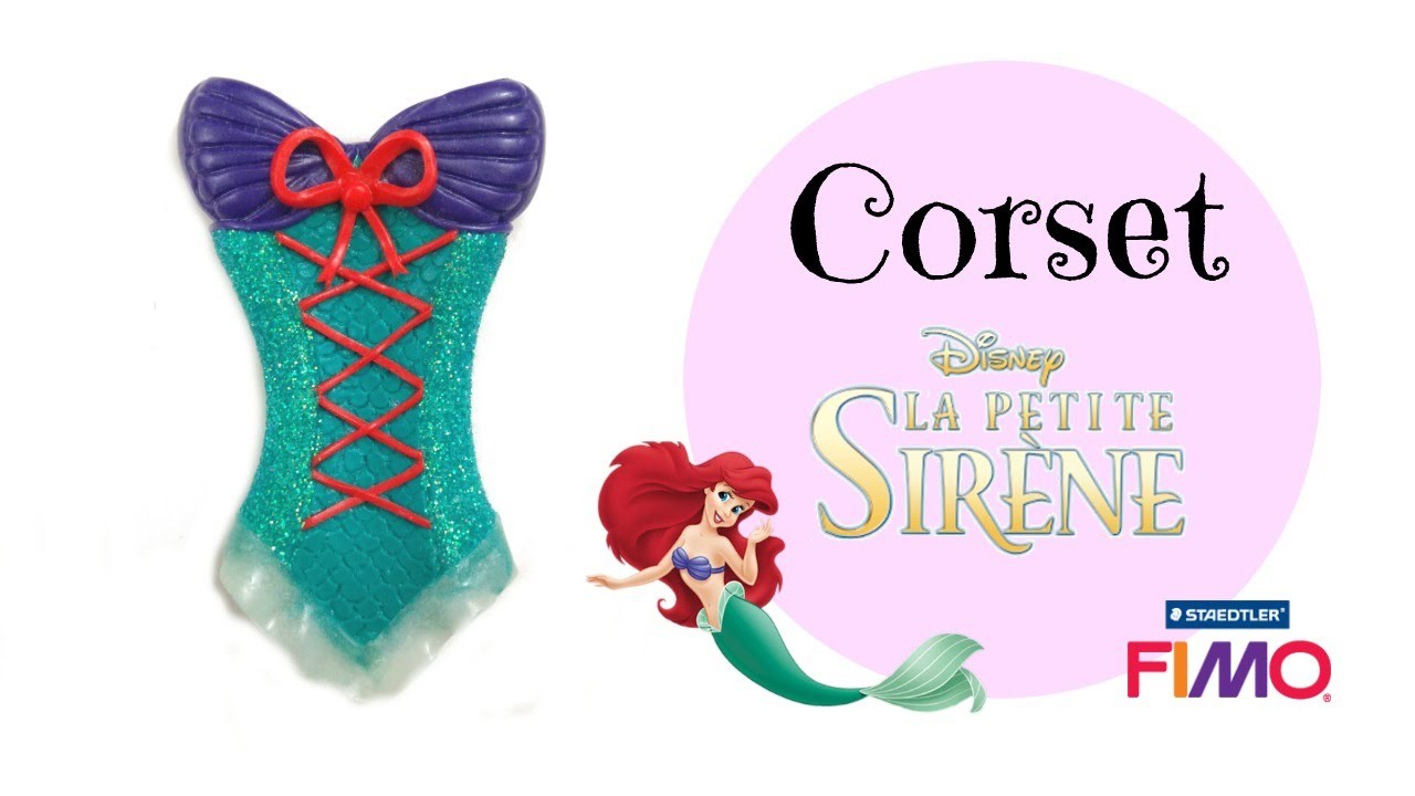 (TUTO) Corset Ariel La petite sirène de Disney en Fimo. polymer clay