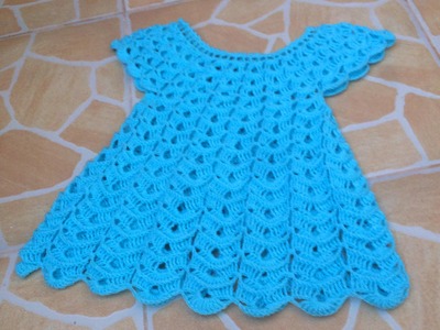 Crochet robe en relief magnifique 1. Vestido en relieve tejido a crochet 1