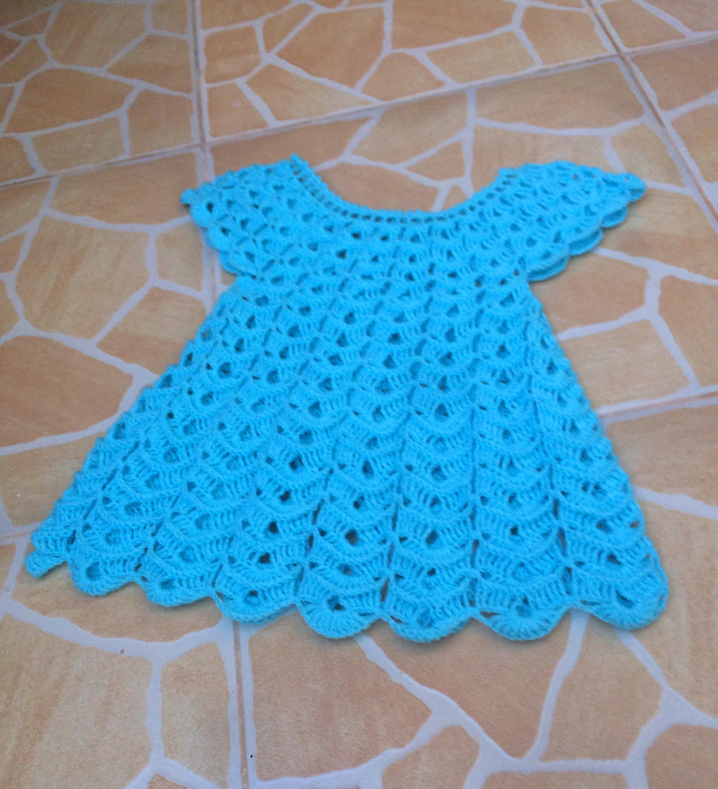 Crochet robe en relief magnifique 1. Vestido en relieve tejido a crochet 1