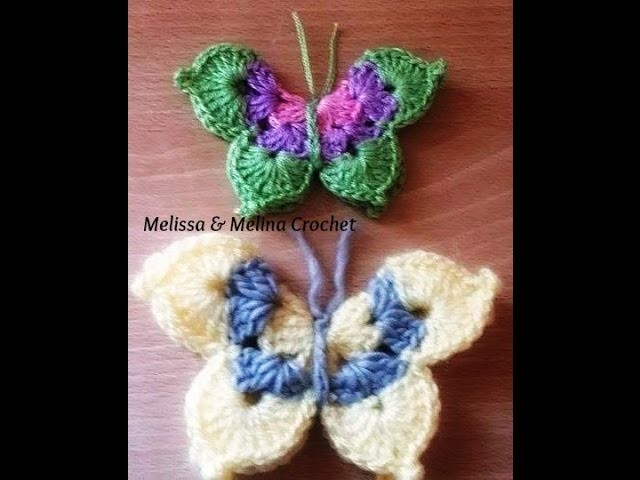Papillon au crochet facile.Crochet Mariposa.Crochet Butterfly