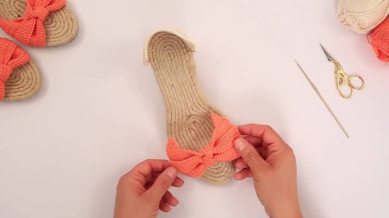Tuto DIY espadrilles compensées au crochet