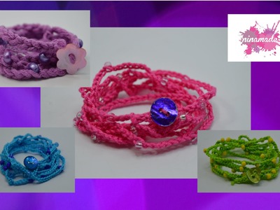 DIY. Comment faire un bracelet avec du fil et des perles. How to make a thread and pearl bracelet.