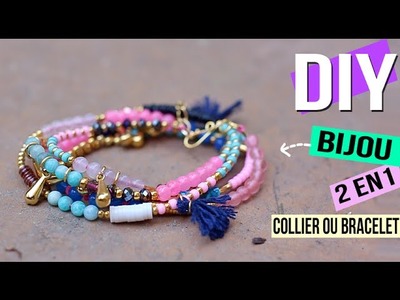 DIY FACILE┋BRACELET OU COLLIER ? BIJOU CONVERTIBLE - versatile Wrap beaded jewelry, DIY Français