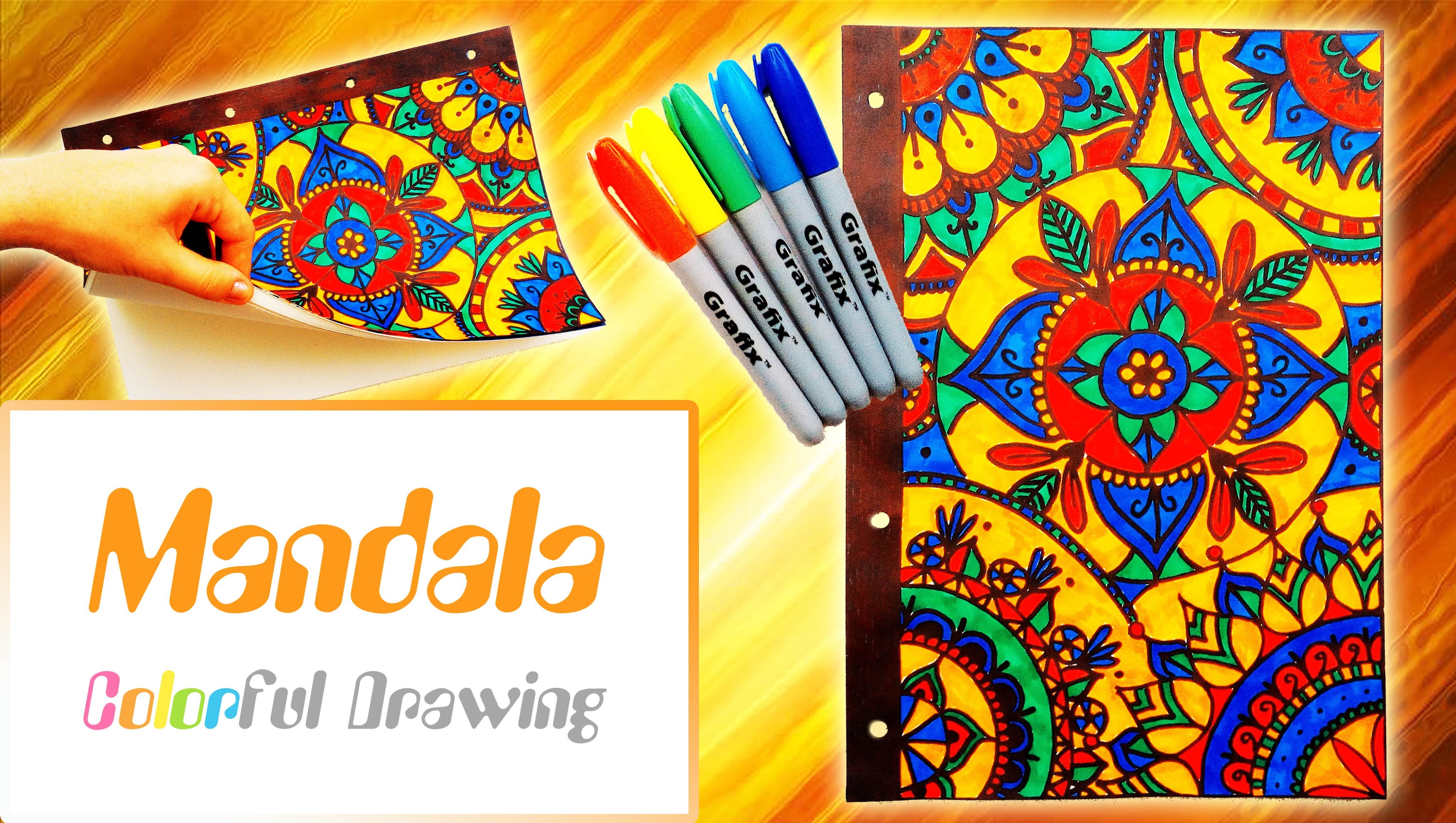 Speed Drawing.Coloring - DIY Couverture Cahier Mandala n°5 !