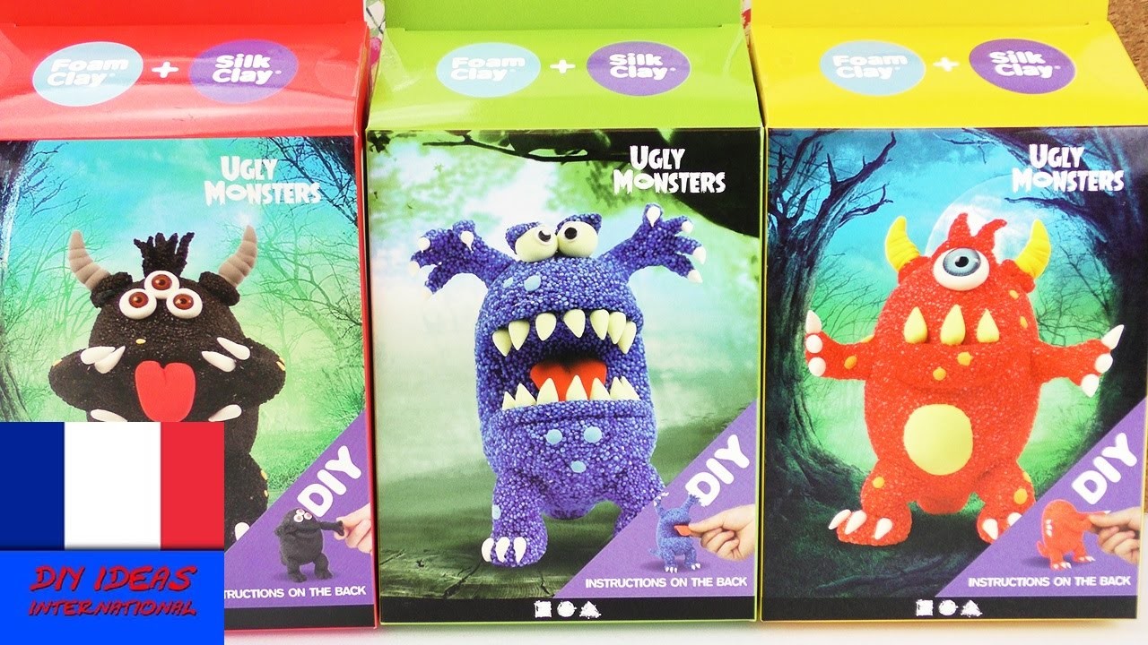 Achats de monstres | Trois "Ugly Monsters" en Foam Clay | Kits DIY super cool avec Foam & Silk Clay