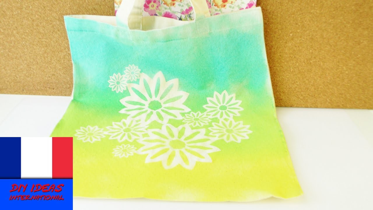 DIY Bricoler un sac avec de la couleur en spray pour l'été | Super motifs de fleurs | Super simple