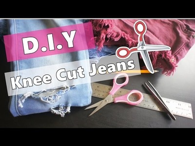 DIY | Knee cut jeans tutorial ♡