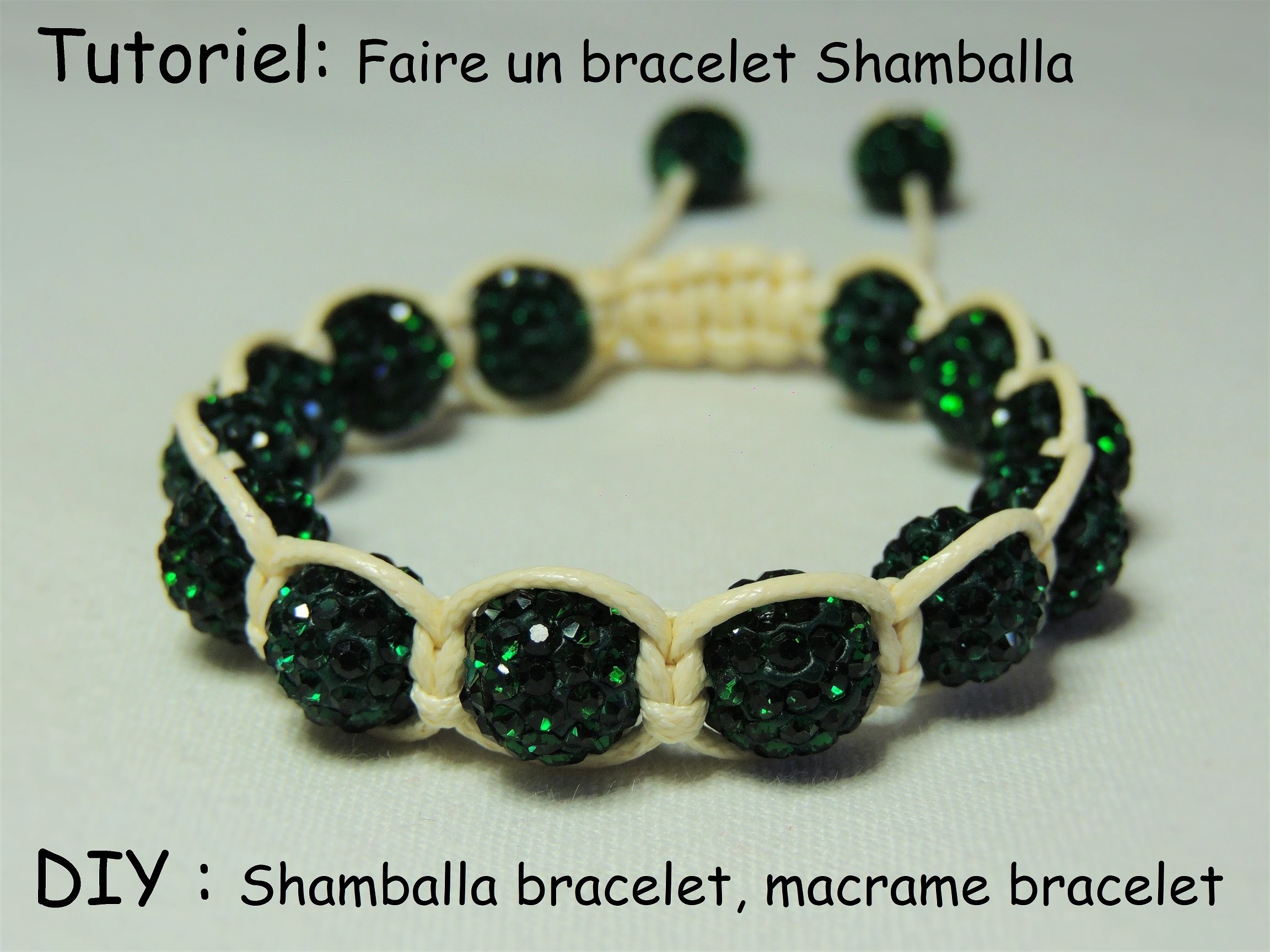 Tutoriel: faire un bracelet shamballa.  (DIY: Shamballa bracelet, macrame bracelet)