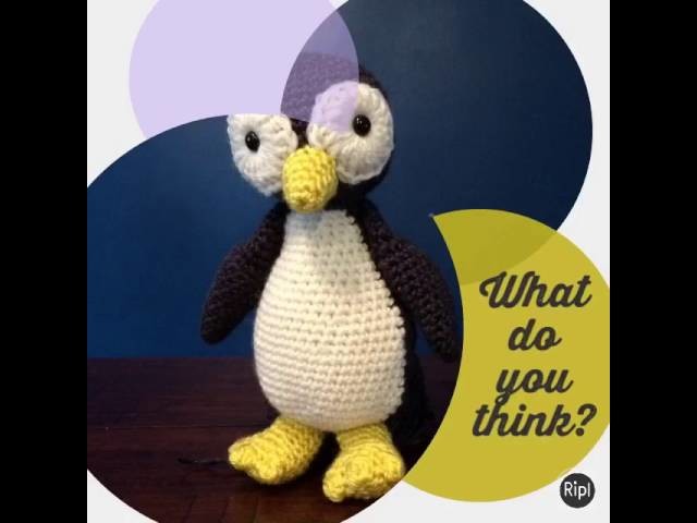Crochet toy penguin complete
