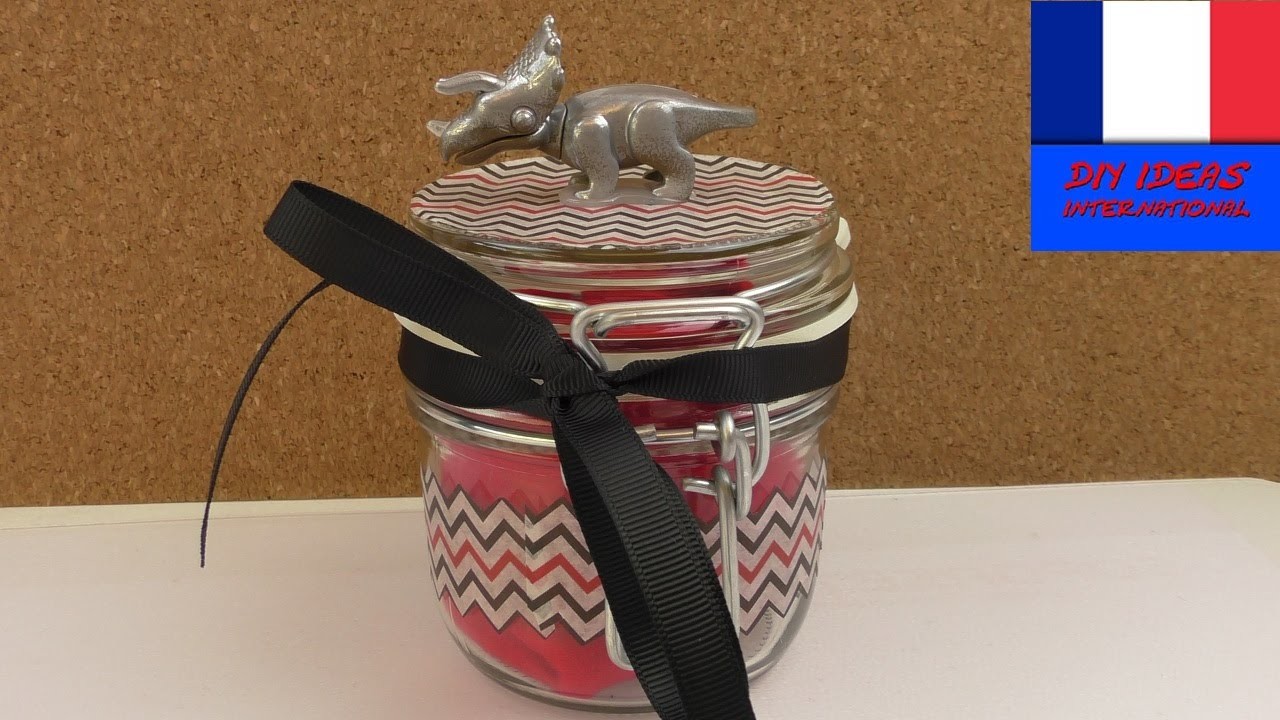 Fête des mères DIY Papier cadeau avec un pot en verre à fabriquer soi-même | Dinosaure pour cadeau
