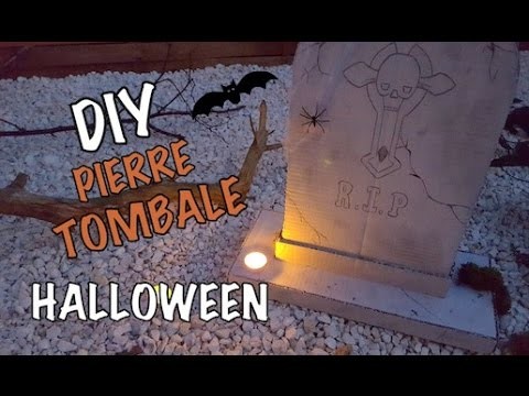 DIY Déco Halloween Pierre Tombale. Tomb Stone