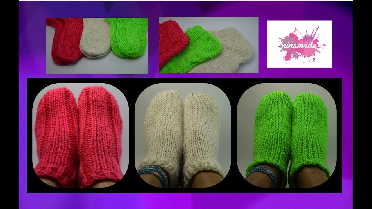 DIY. Tricoter des chaussettes avec deux aiguilles.Knitting socks with two needles