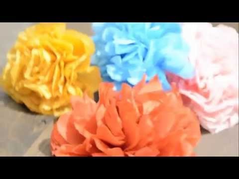 DIY - Comment faire une fleur avec papier de soie - How to make a flower with paper