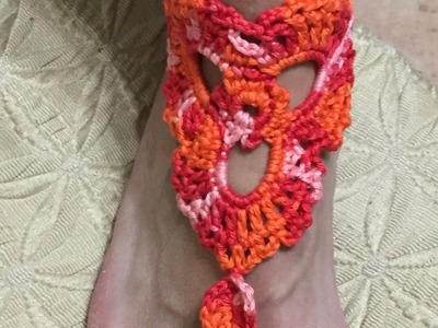 Tuto chaine bijoux de pied au crochet spécial gaucher