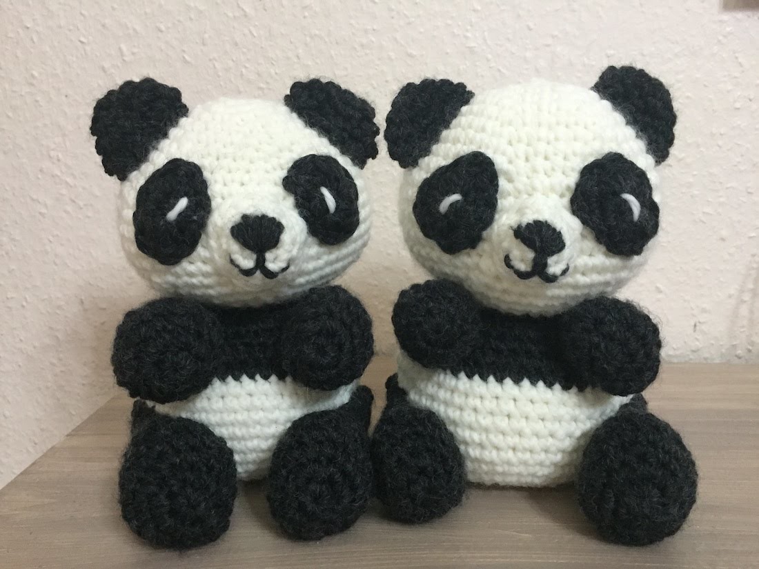 Tuto panda au crochet spécial gaucher 1.2