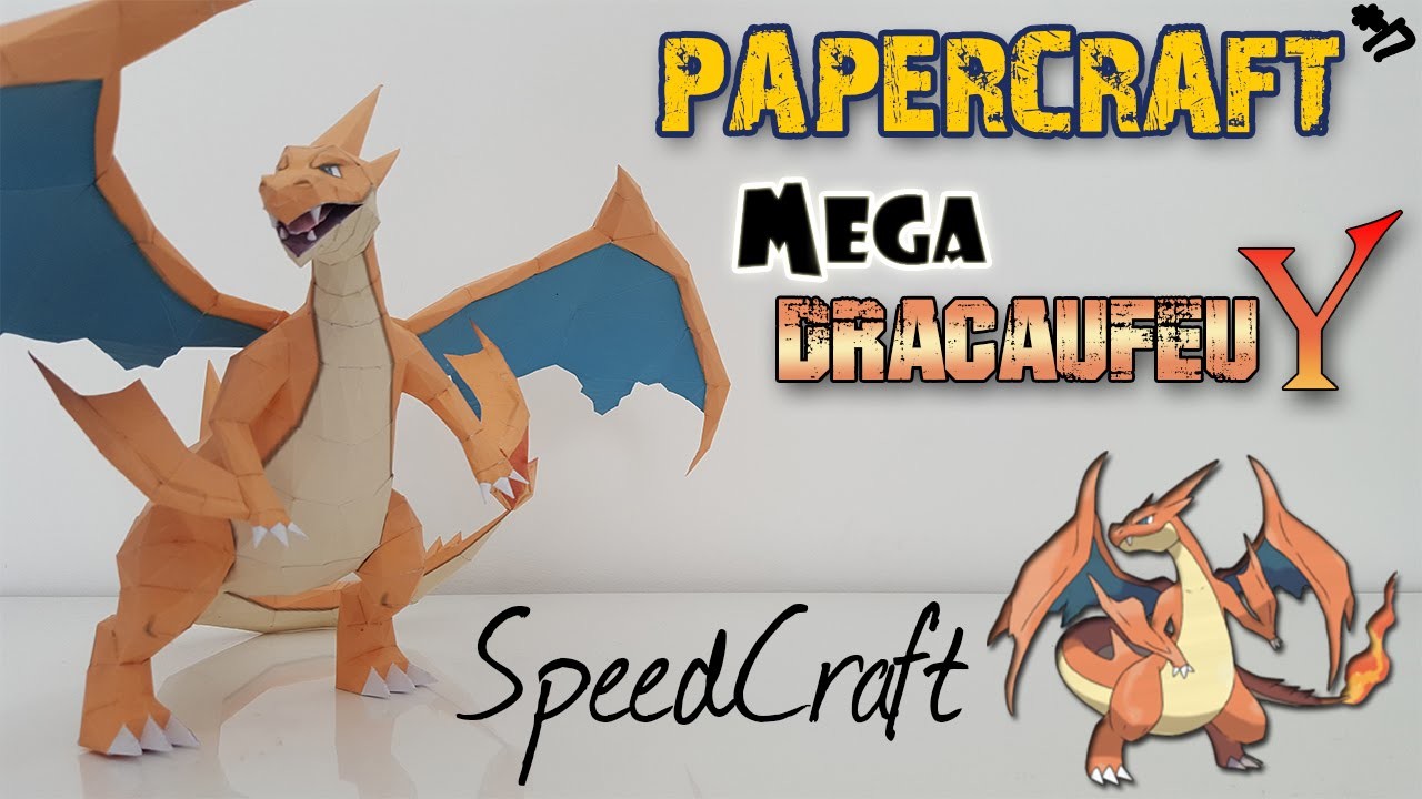 Papercraft - MEGA Dracaufeu Y ! SpeedCraft de la réalisation du Pokémon ! Mega Charizard Y