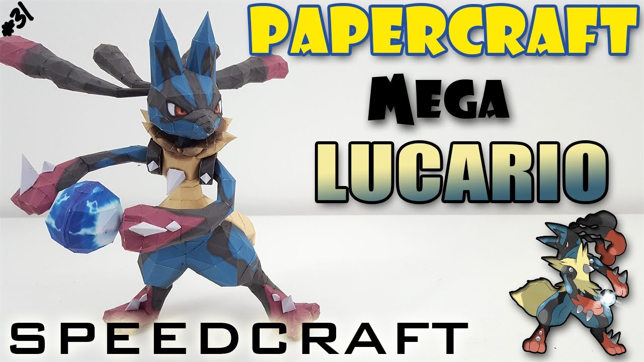 Papercraft - MEGA Lucario - Le SpeedCraft de la réalisation !