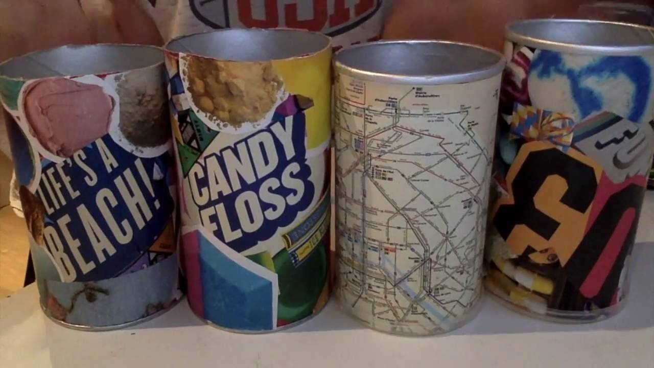 DIY pots à crayons à base de boite de Pringles