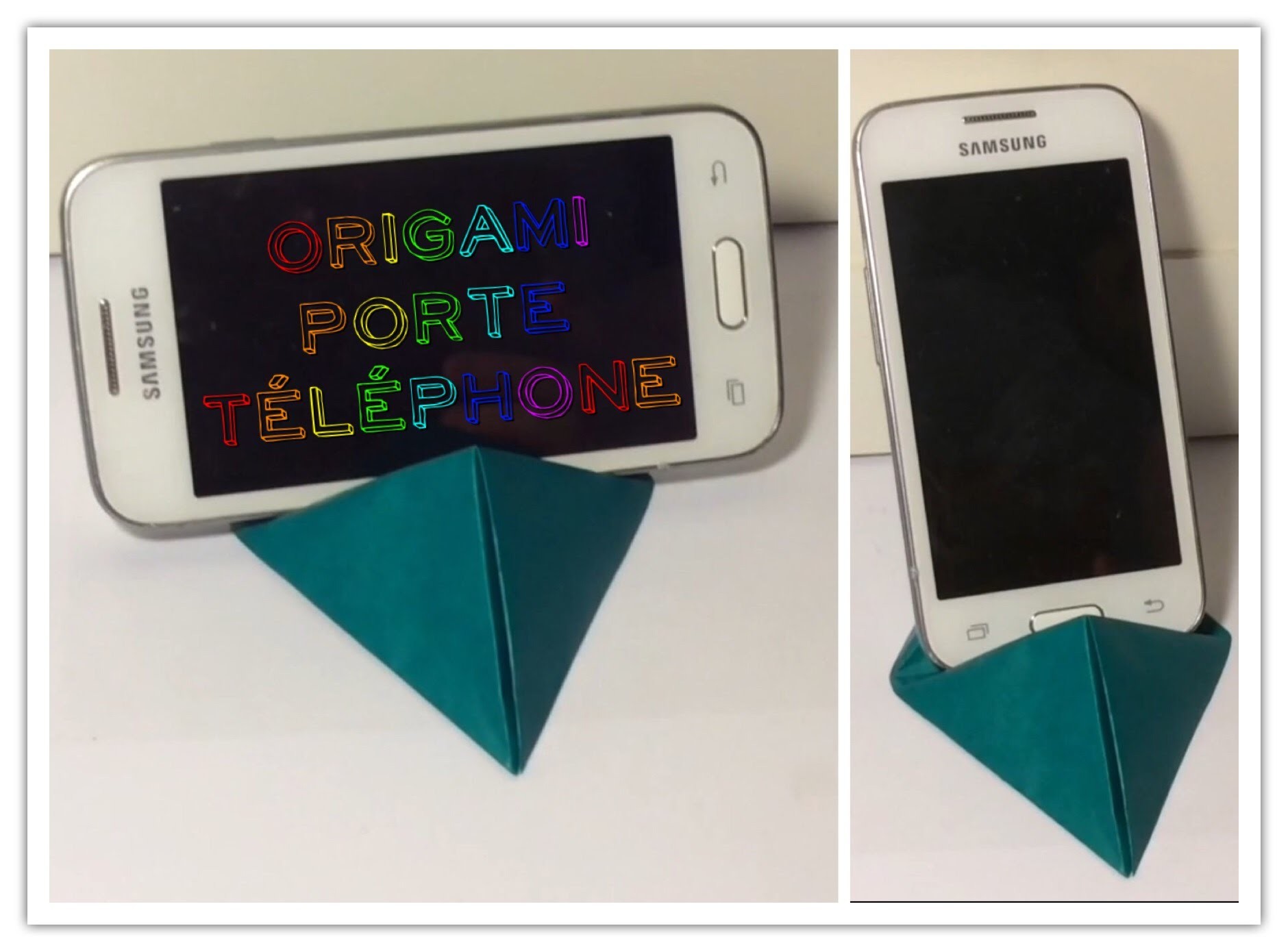 ORIGAMI PORTE TÉLÉPHONE. SUPPORT PHONE (modèle traditionnel - traditional model)