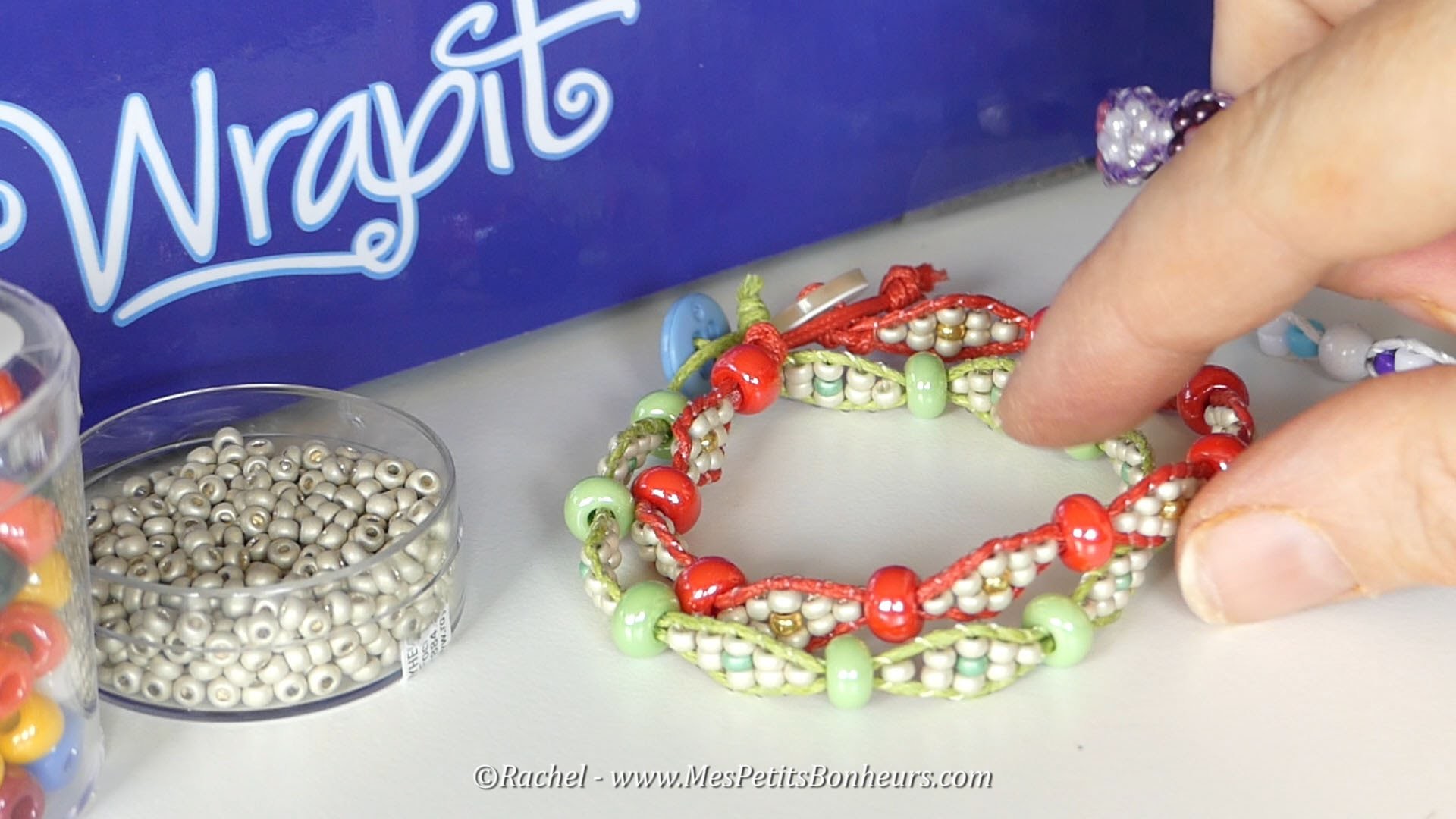 Bracelet WRAPIT LOOM - Modèle croisé à deux tailles de perles
