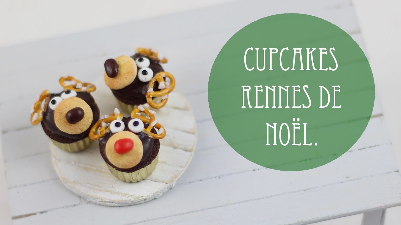 Cupcakes Rennes de Noël (pâte polymère).