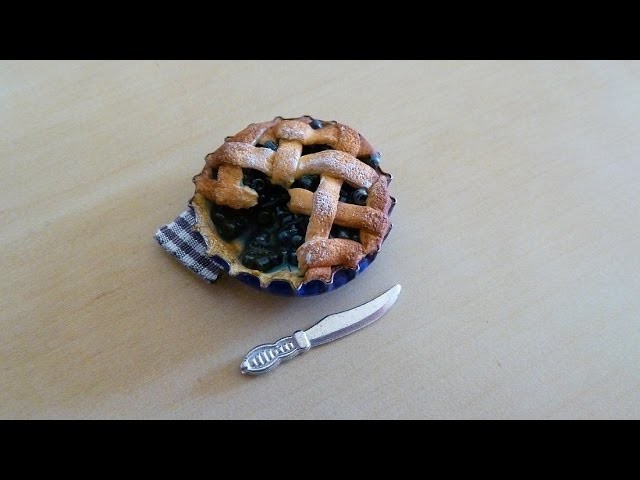 Tuto fimo- Tourte aux myrtilles - blueberry pie tutorial