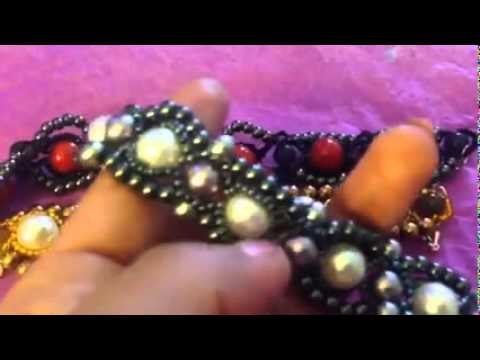 Bracelet vintage en perles semi précieuses
