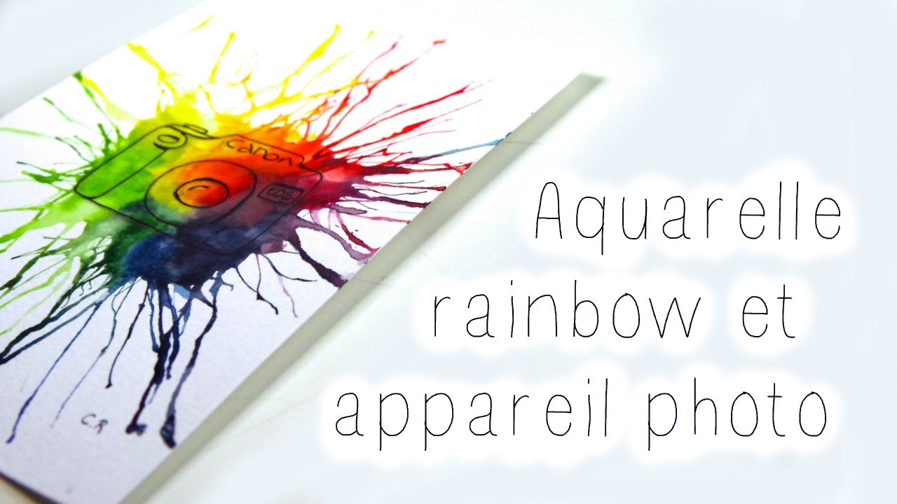 Tuto - Aquarelle rainbow et appareil photo ♡