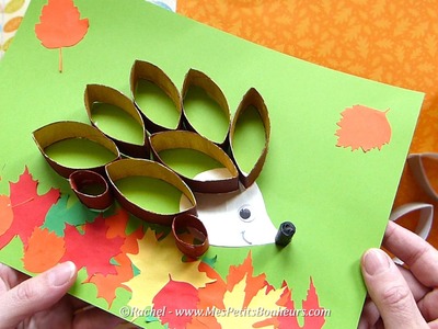 Bricolage récup' - hérisson d'automne en rouleaux de carton