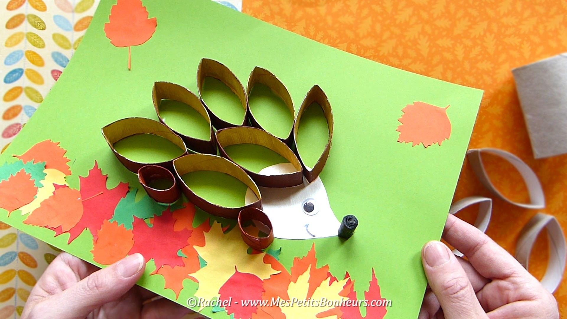 Bricolage récup' - hérisson d'automne en rouleaux de carton