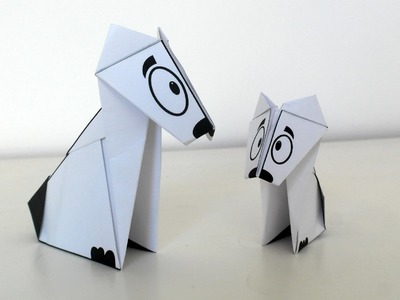 Origami chien original à imprimer HD - Activité manuelle - Bricolage - Enfant