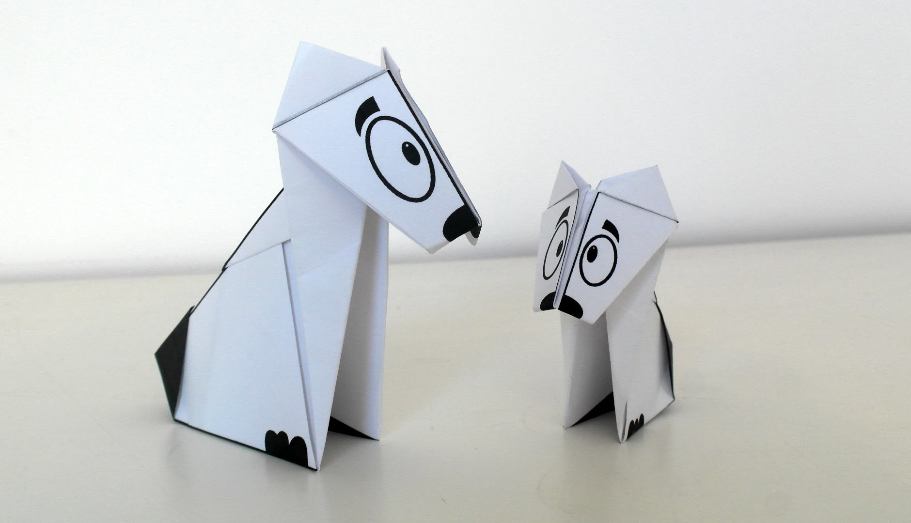 Origami chien original à imprimer HD - Activité manuelle - Bricolage - Enfant