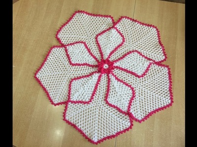Tuto nappe, tapis hexagonal au crochet spécial gaucher