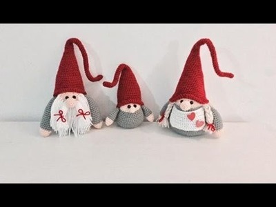 Gnome de Noël Amigurumi crochet (Maman). Christmas mother Gnome (english subtitles)