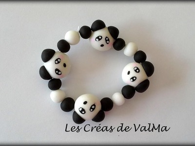 Tuto Fimo Bracelet Panda pour enfant. Polymer Clay Tutorial