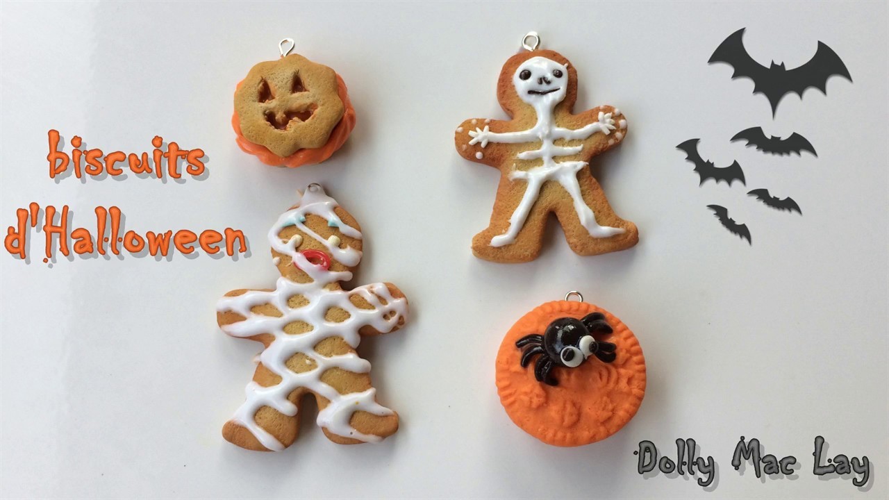 Tutoriel Fimo: Biscuits d'Halloween. Polymer clay Tutorial: Halloween cookies