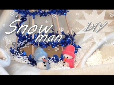 DIY kawaii little snow man, mini bonhomme de neige, déco noël