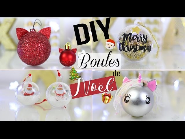 DIY NOEL DECO┋CUSTOMISER DES BOULES DE NOEL - (licorne, chat .  )christmas ornament
 "francais"
